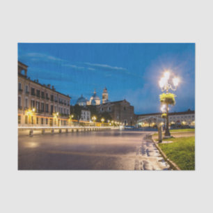 Papier Mousseline Prato della Valle la nuit à Padova, Italie