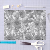 Papier Mousseline Pré Dandelion en noir et blanc (Artisanat)