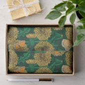 Papier Mousseline Pré de Dandelion sur vert foncé (Cadeau)