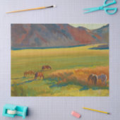 Papier Mousseline Pré et Chevaux par Maynard Dixon (Artisanat)