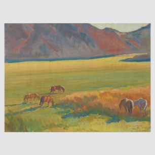 Papier Mousseline Pré et Chevaux par Maynard Dixon