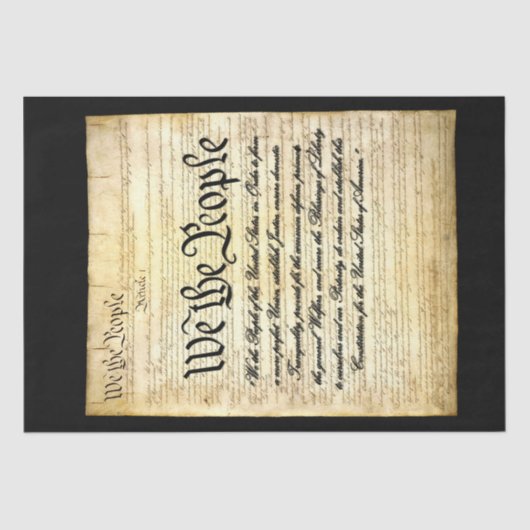 Papier Mousseline Préambule des États-Unis (Recto)