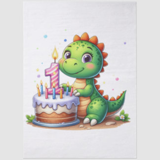 Papier Mousseline Premier anniversaire de Dino