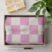 Papier Mousseline Préparé damier rose blanc Mod Rétro (Cadeau)