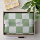 Papier Mousseline Preppy Checkerboard Green White Mod Retro (Cadeau)
