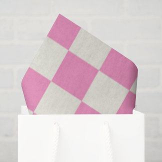 Papier Mousseline Preppy Checkerboard Pink White Mod Retro