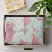 Papier Mousseline Preppy Chic Elegant Pink Flamingo Motif (Cadeau)
