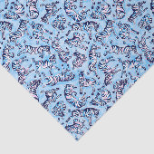 Papier Mousseline Preppy Palm Beach Imprimer Blue Zebras (Détail)