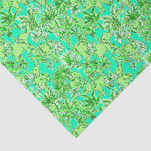 Papier Mousseline Preppy Palm Beach Imprimer Eléphants verts (Détail)