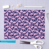 Papier Mousseline Preppy Palm Beach Imprimer Flamants roses rose et  (Artisanat)