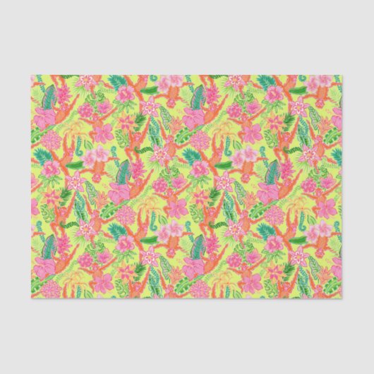 Papier Mousseline Preppy Palm Beach Imprimer Joli Orangutans (Recto)