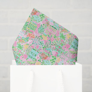 Papier Mousseline Preppy Palm Beach Imprimer Pastel Charleston
