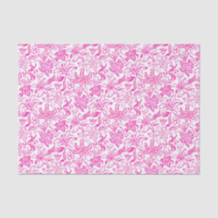 Papier Mousseline Preppy Palm Beach Imprimer rose et blanc Fleurs