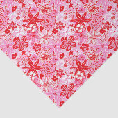 Papier Mousseline Preppy Palm Beach Imprimer rose et rouge Fleurs (Détail)