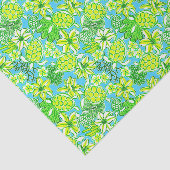 Papier Mousseline Preppy Palm Beach Imprimer Tortues bleues et verte (Détail)