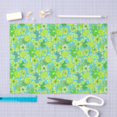Papier Mousseline Preppy Palm Beach Imprimer Tortues bleues et verte (Artisanat)