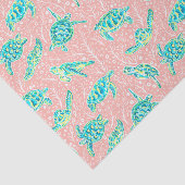 Papier Mousseline Preppy Palm Beach Imprimer Tortues pastel (Détail)