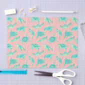 Papier Mousseline Preppy Palm Beach Imprimer Tortues pastel (Artisanat)