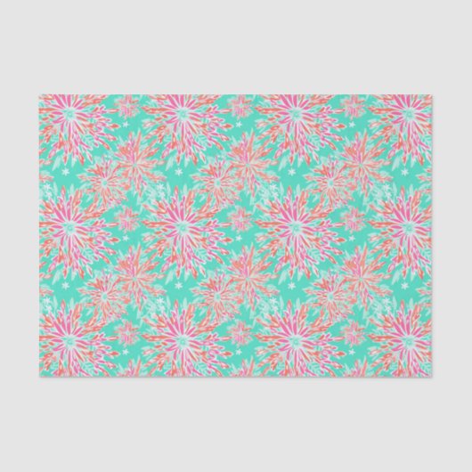 Papier Mousseline Preppy Palm Beach Motif de fleurs tropicales (Recto)