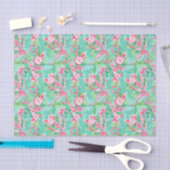 Papier Mousseline Preppy Palm Beach Motif de fleurs tropicales (Artisanat)