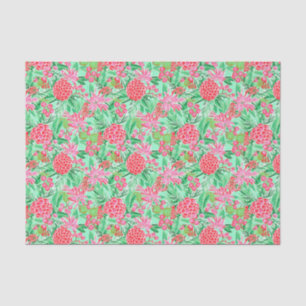 Papier Mousseline Preppy Palm Beach Motif de fleurs tropicales