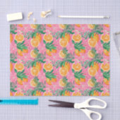 Papier Mousseline Preppy Palm Beach Motif tropical Oranges (Artisanat)