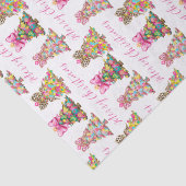 Papier Mousseline Preppy Pink and Green Christmas Trees (Détail)