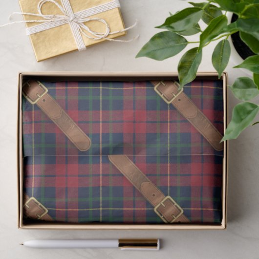 Papier Mousseline Preppy Red Christmas Plaid With Buckles (Cadeau)