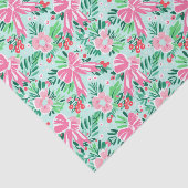 Papier Mousseline Preppy Rose & Green Christmas Bows & Garland (Détail)