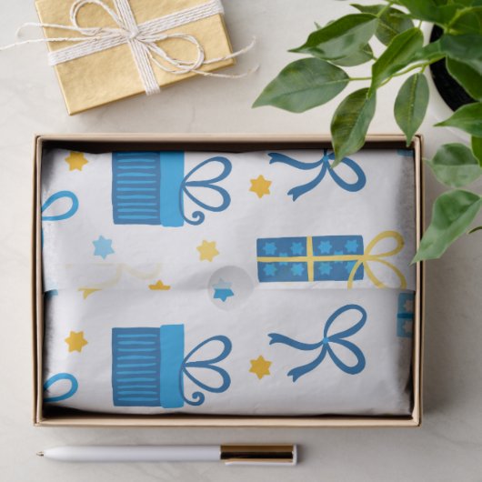 Papier Mousseline Présents Hanoukka (Cadeau)