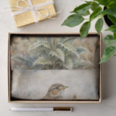 Papier Mousseline Pretty Bird Perched on Purple Thistle Flowers (Cadeau)