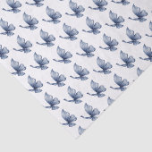 Papier Mousseline Pretty Blue Butterflies Birthday (Détail)
