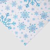 Papier Mousseline Pretty Blue Christmas Snowflakes sur Winter White (Détail)