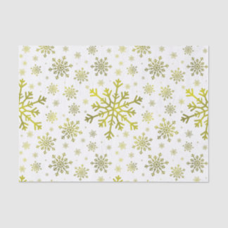 Papier Mousseline Pretty Gold Noël Snowflakes sur Winter White
