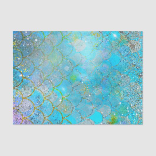 Papier Mousseline Pretty Iridescente Pearl Shimmer Mermaid Scales (Recto)