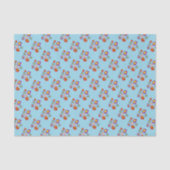 Papier Mousseline Pretty Ladybugs and Flower Pattern Blue (Recto)