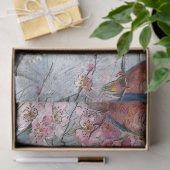 Papier Mousseline Pretty Painted Kingfish and Flowers (Cadeau)