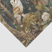 Papier Mousseline Pretty Pair of Barn Owls in the Forest Moonlight (Détail)