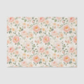 Papier Mousseline Pretty Peach Flowers Bridal Shower (Recto)