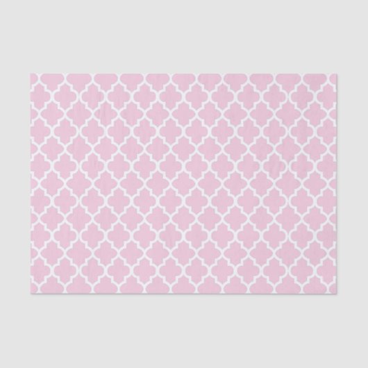 Papier Mousseline Pretty Pink and Quatrefoil Pattern - DIY Color (Recto)
