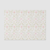 Papier Mousseline Pretty Pink Green Floral Bridal Shower (Recto)