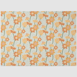Papier Mousseline Pretty retro muted 1970 s flowers