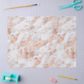 Papier Mousseline Pretty Rose Gold White Glitzy Marble (Artisanat)
