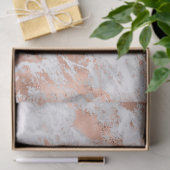 Papier Mousseline Pretty Rose Gold White Glitzy Marble (Cadeau)