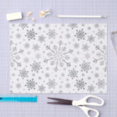 Papier Mousseline Pretty Silver Flammes de neige de Noël en hiver bl (Artisanat)