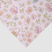 Papier Mousseline Pretty Vintage Flowers Floral Pattern (Détail)