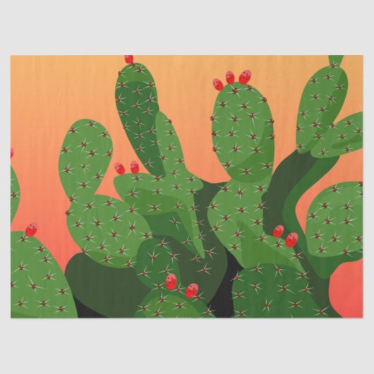 Papier Mousseline Pricky Pear Desert Sunset Decoupage (Recto)
