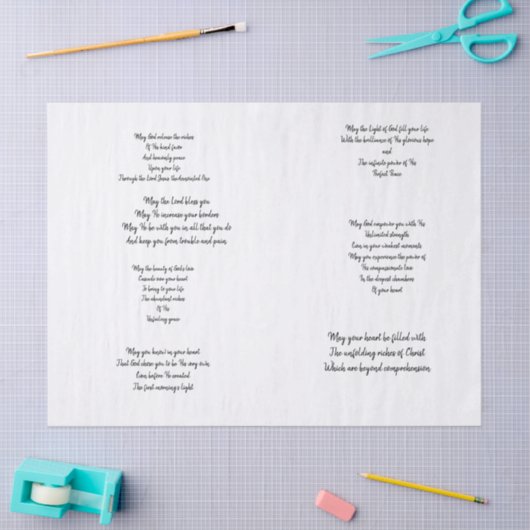 Papier Mousseline Prière chrétienne Decoupage (Artisanat)