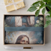Papier Mousseline Prière Jésus Christ avec jardin fleuri (Cadeau)