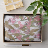 Papier Mousseline Printemps fleurit Floral Design en rose, vert oliv (Cadeau)